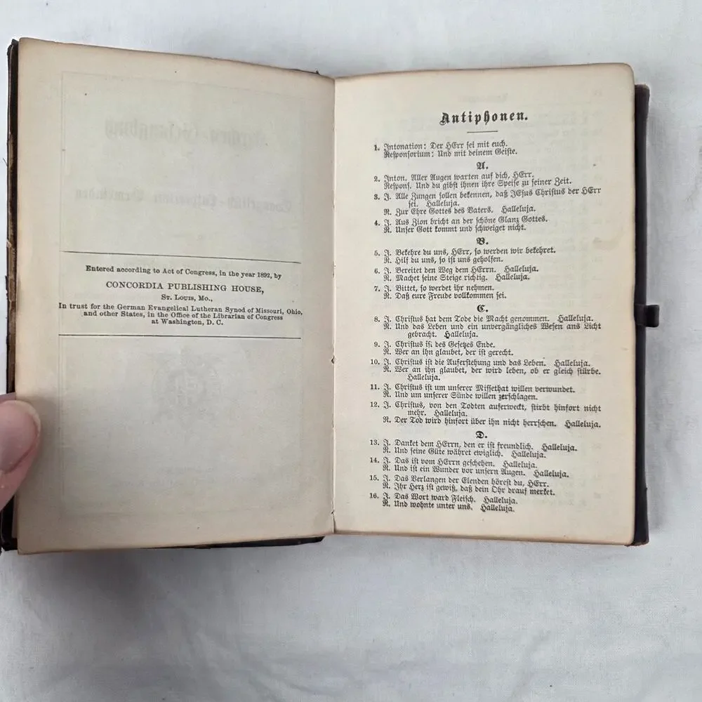 Kirchen-Gesangbuch 1905 Concordia Publishing House German Hymnal Antique